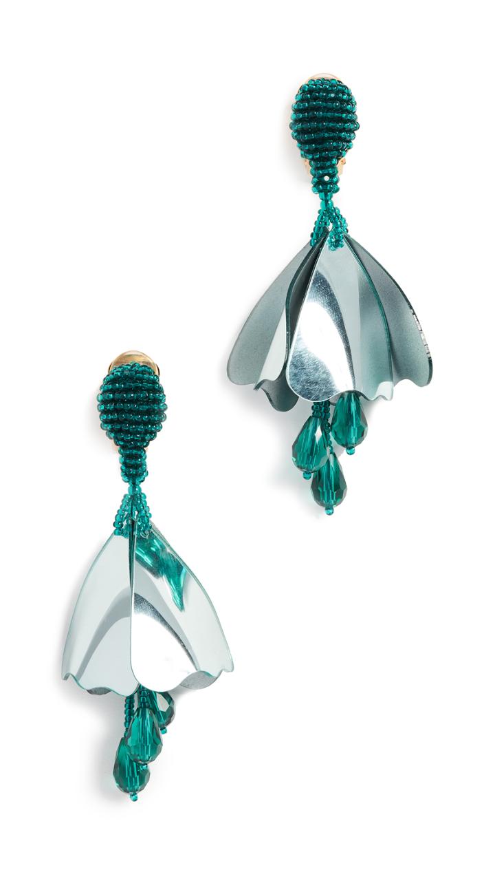 Oscar De La Renta Small Impatiens Earrings