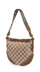 What Goes Around Comes Around Gucci Brown Canvas Pelham Hobo