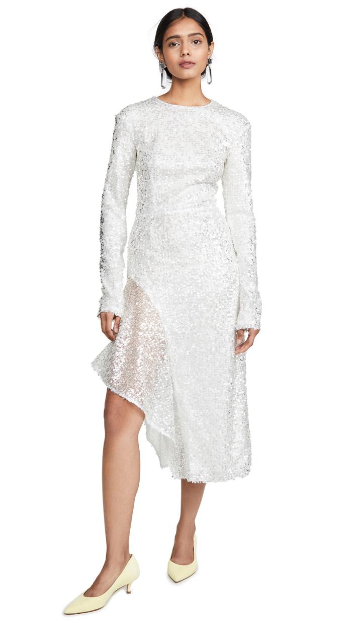Walk Of Shame White Sequins Dress