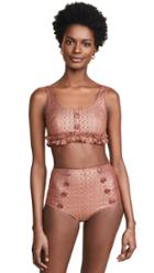 Lisa Marie Fernandez Colby Button High Waisted Bikini Set