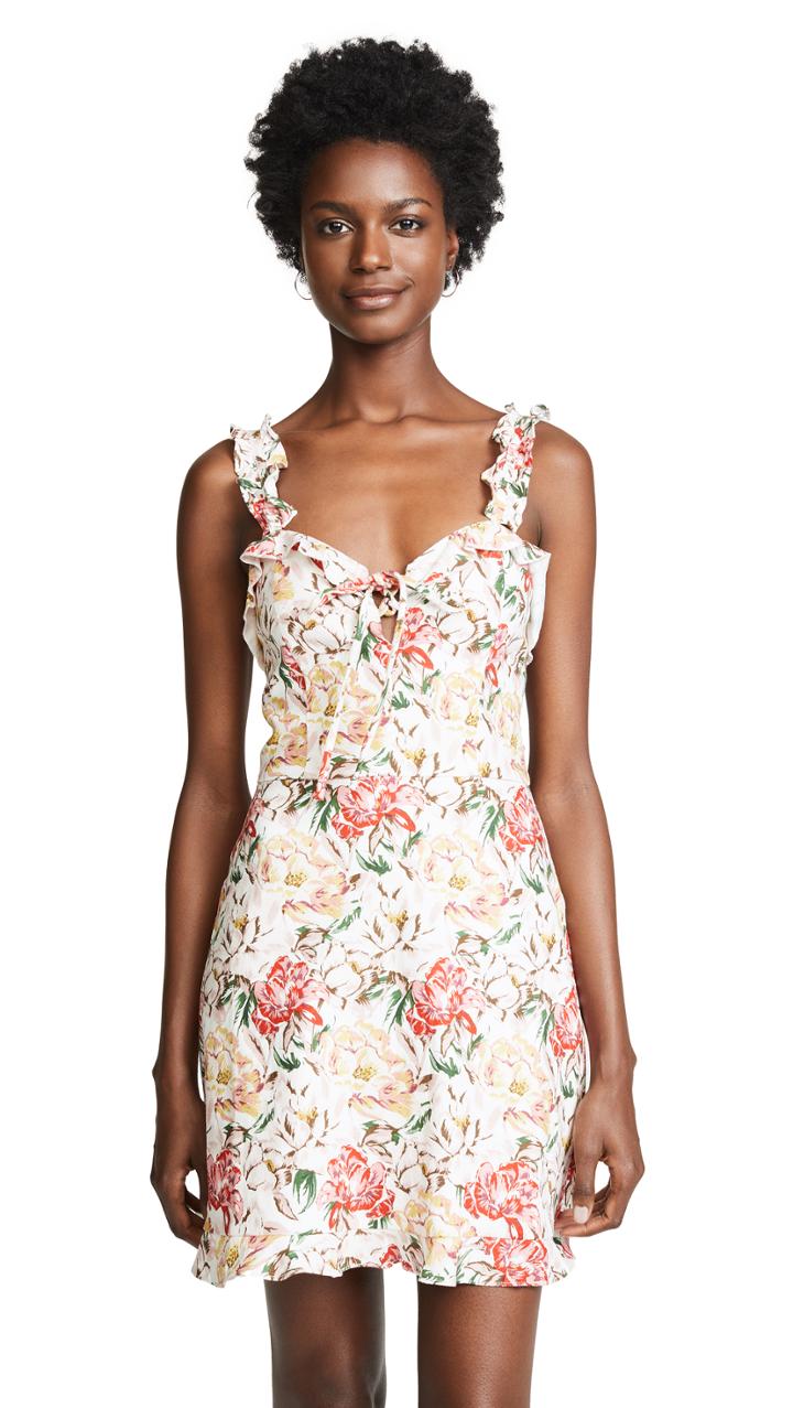 Wayf Cybill Lace Up Mini Dress