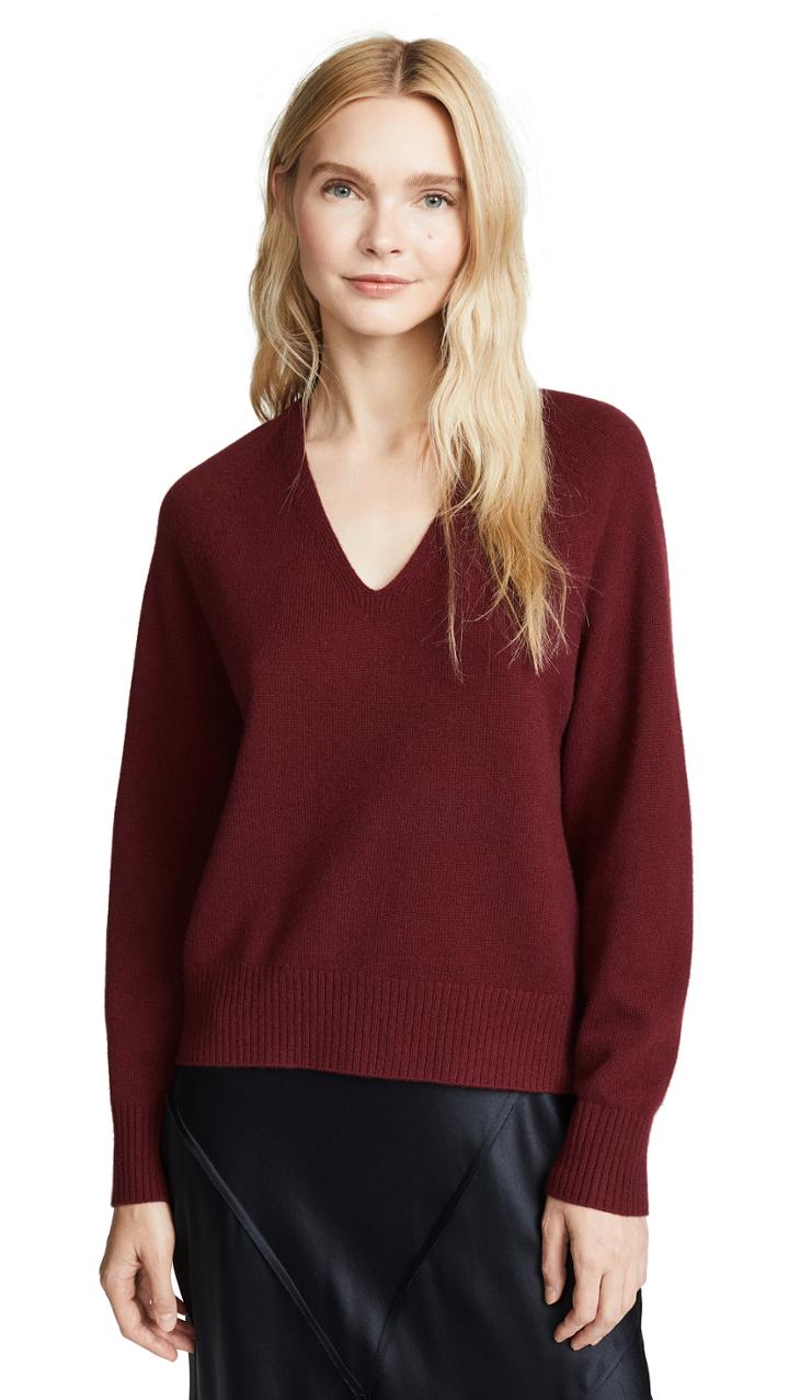 Vince Deep V Raglan Sweater