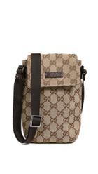 What Goes Around Comes Around Gucci Brown Canvas Crossbody Bag