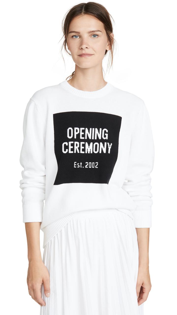 Opening Ceremony Box Logo Crew Neck Sweater