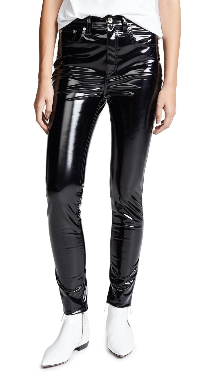 Rag Bone Jean High Rise Vinyl Skinny Pants