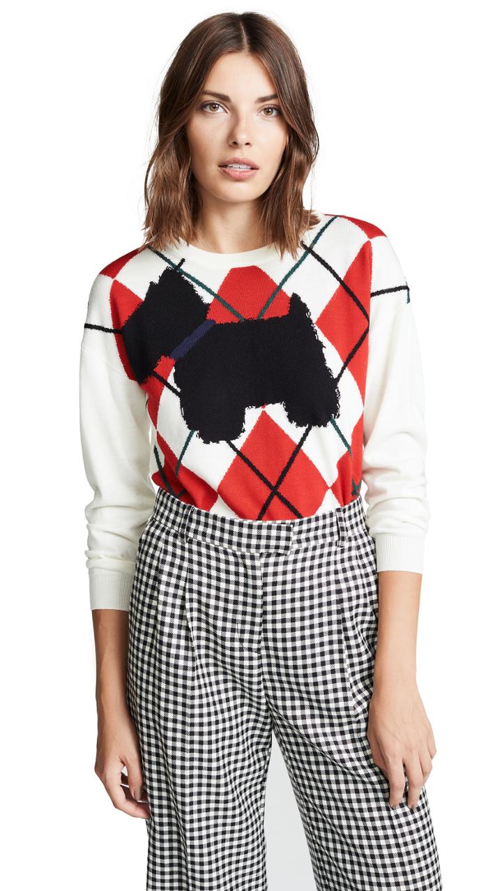 Boutique Moschino Dog Argyle Sweater
