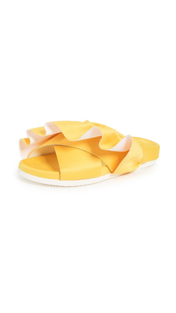 Joshua Sanders Ruffle Crisscross Slides
