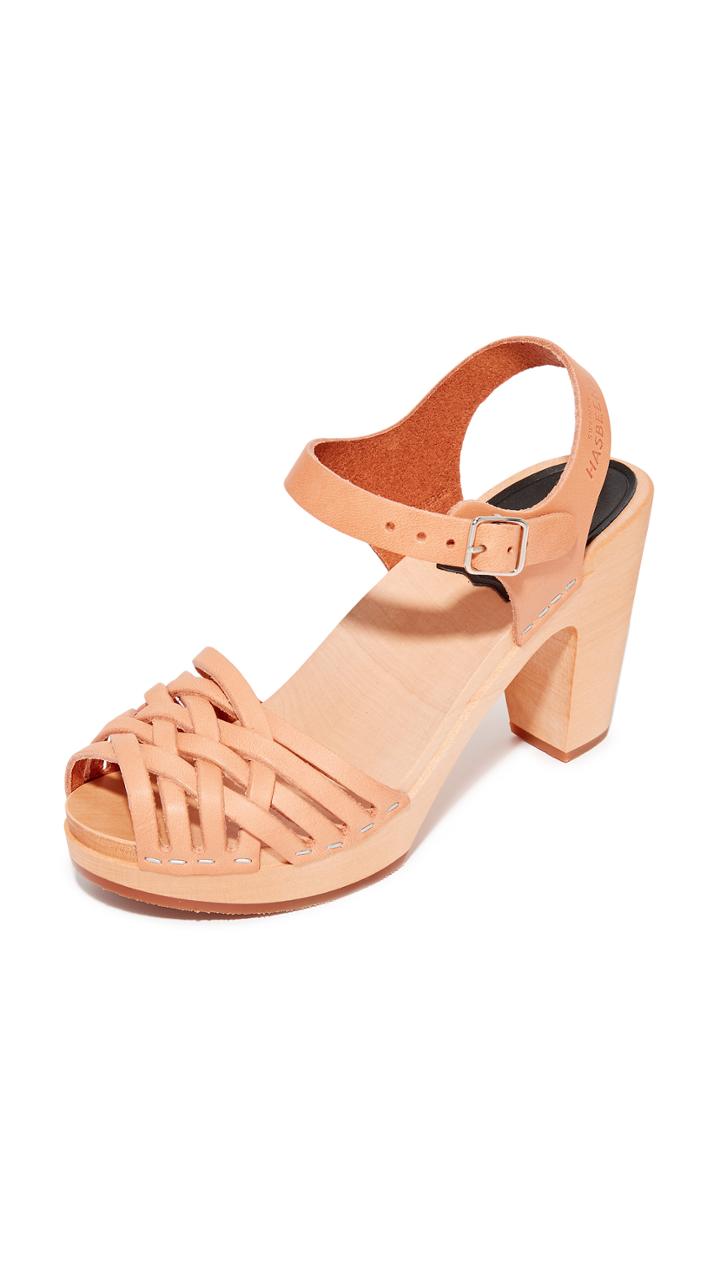 Swedish Hasbeens Braided Sky High Sandals