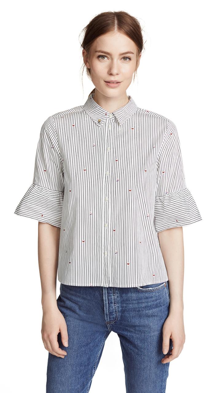 Scotch Soda Maison Scotch Flare Sleeve Button Down Shirt