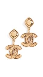 What Goes Around Comes Around Chanel Quilted Dangle Earrings