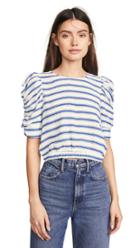 Moon River Striped Pouf Sleeve Top