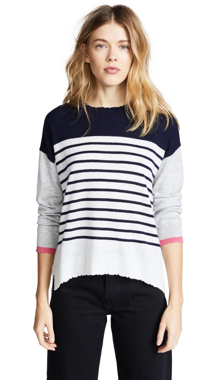 Sundry Colorblock Stripes Sweater