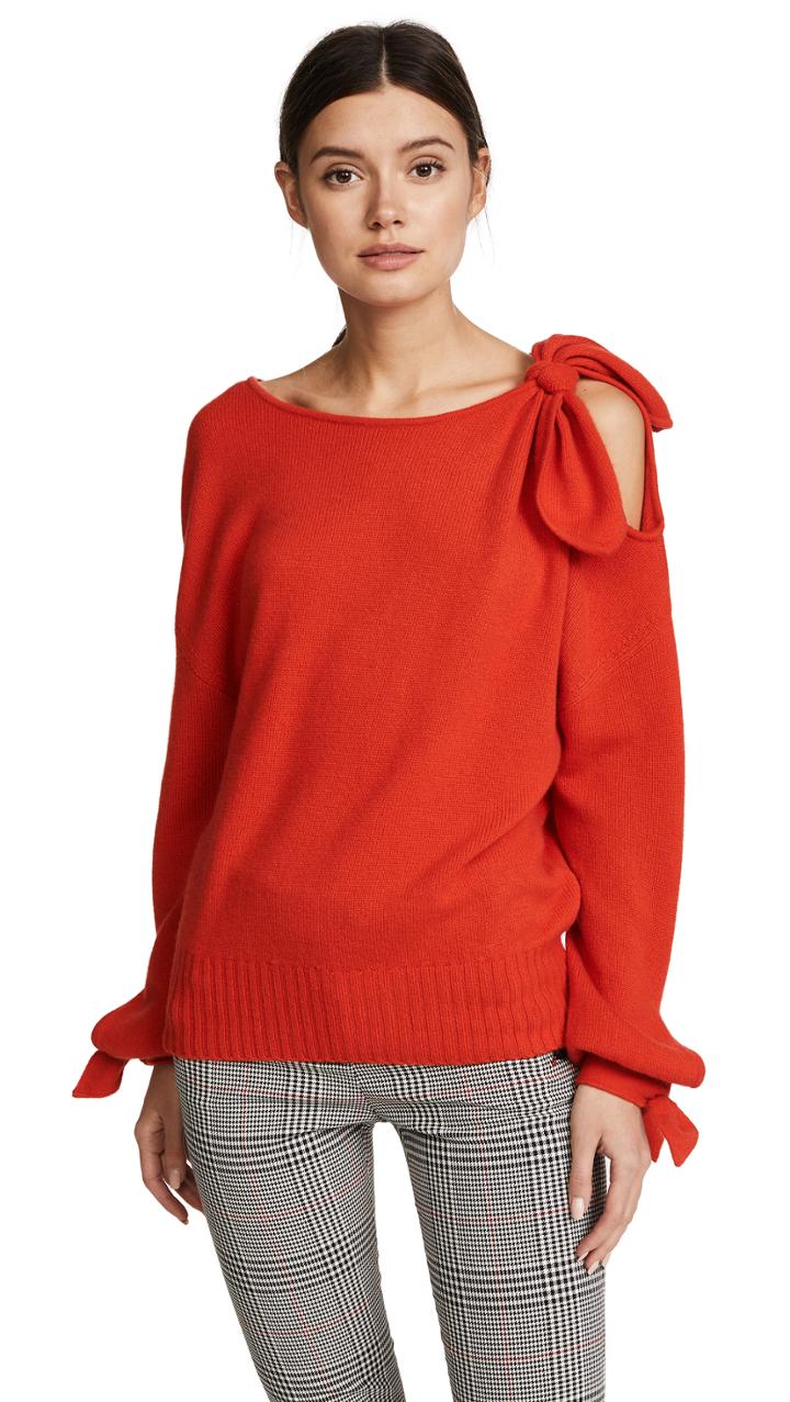 Derek Lam 10 Crosby Cashmere Sweater With Tie Detail