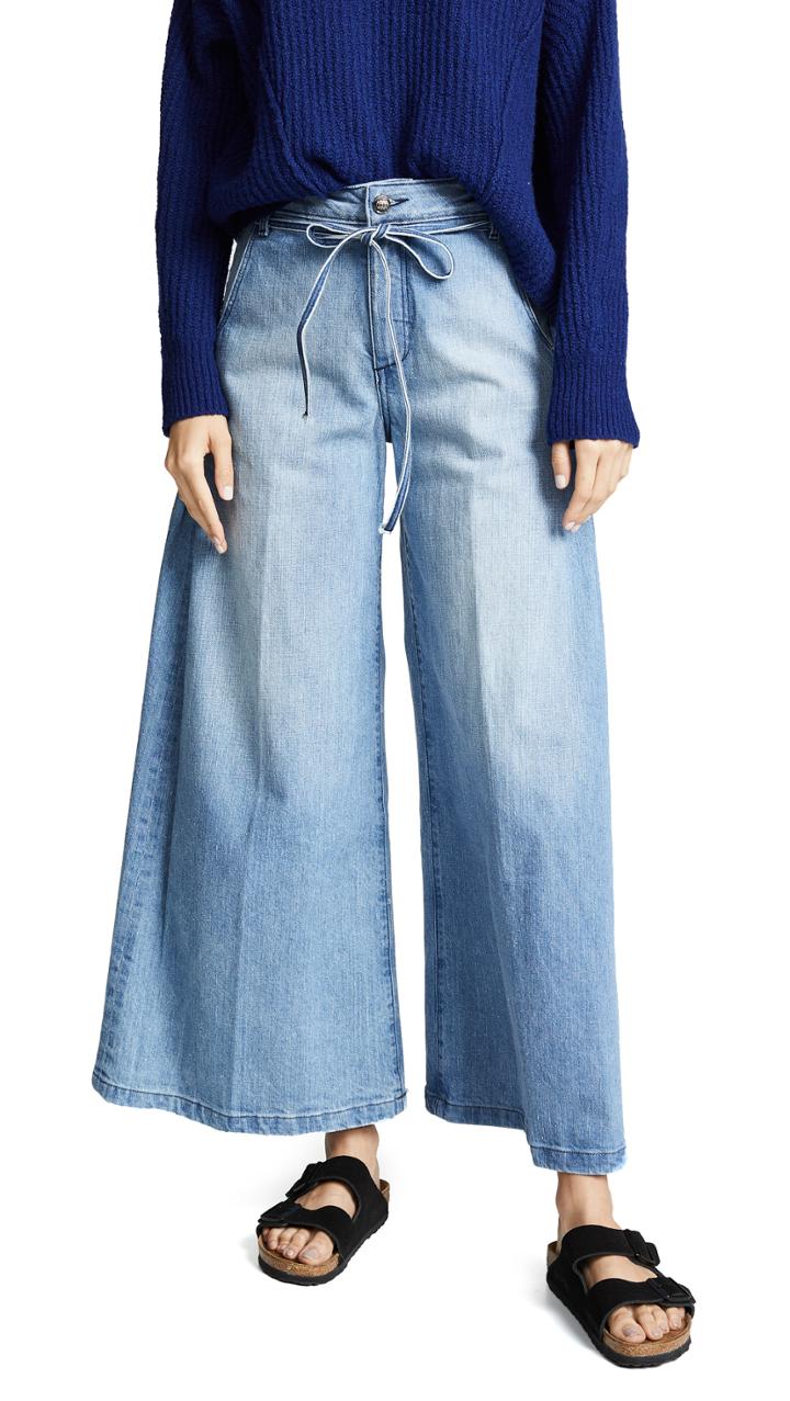 Tortoise Rachel Denim Culottes With Side Pleats