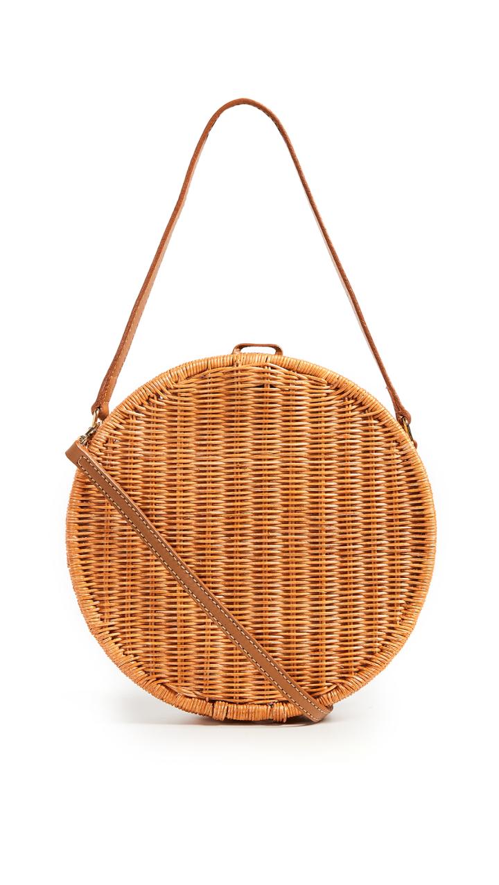 Serpui Marie Destiny Wicker Circle Cross Body Bag