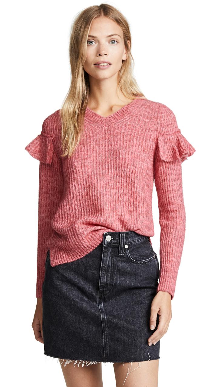La Vie Rebecca Taylor Fluffy Rib Pullover Sweater