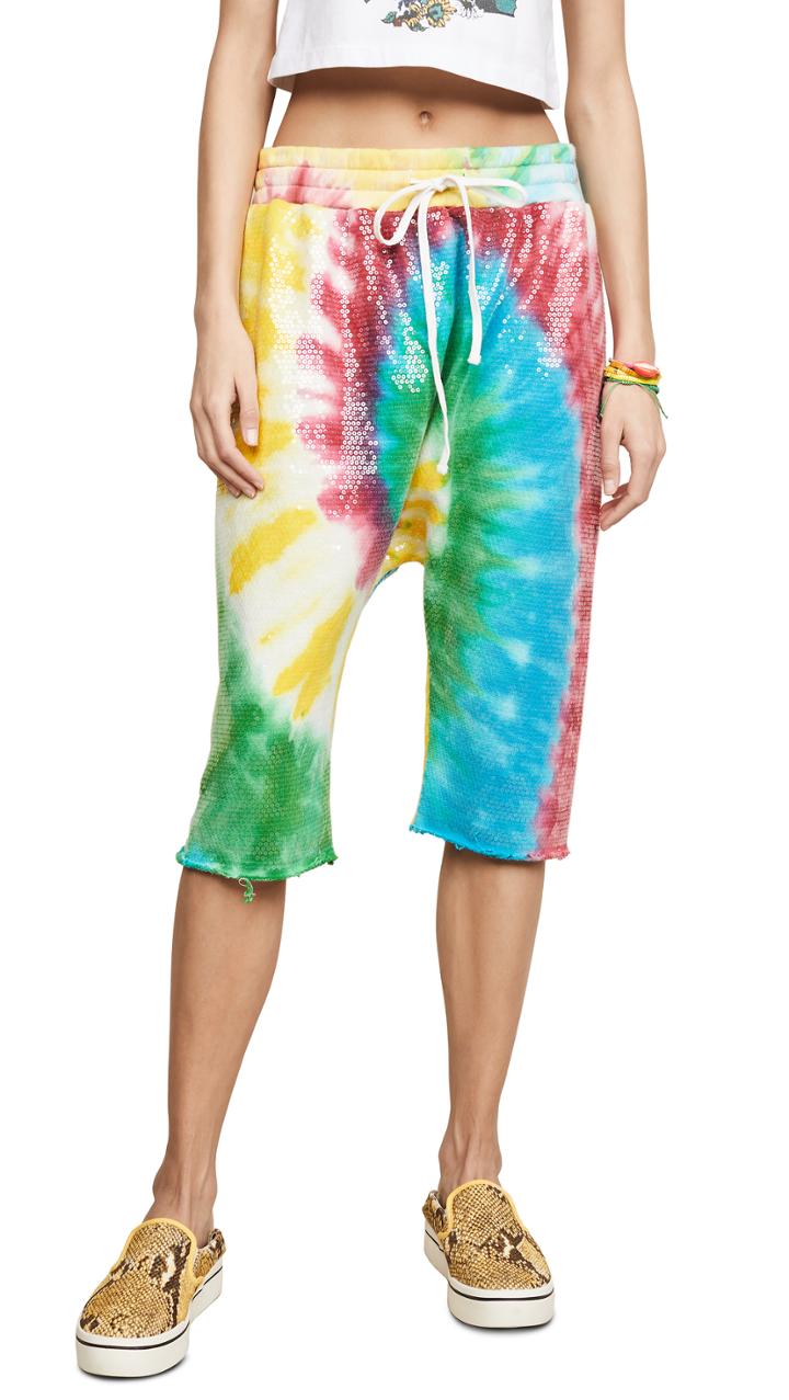 R13 Sequin Tie Dye Sweatshort