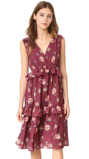 Ella Moon Multi Ruffle Midi Dress