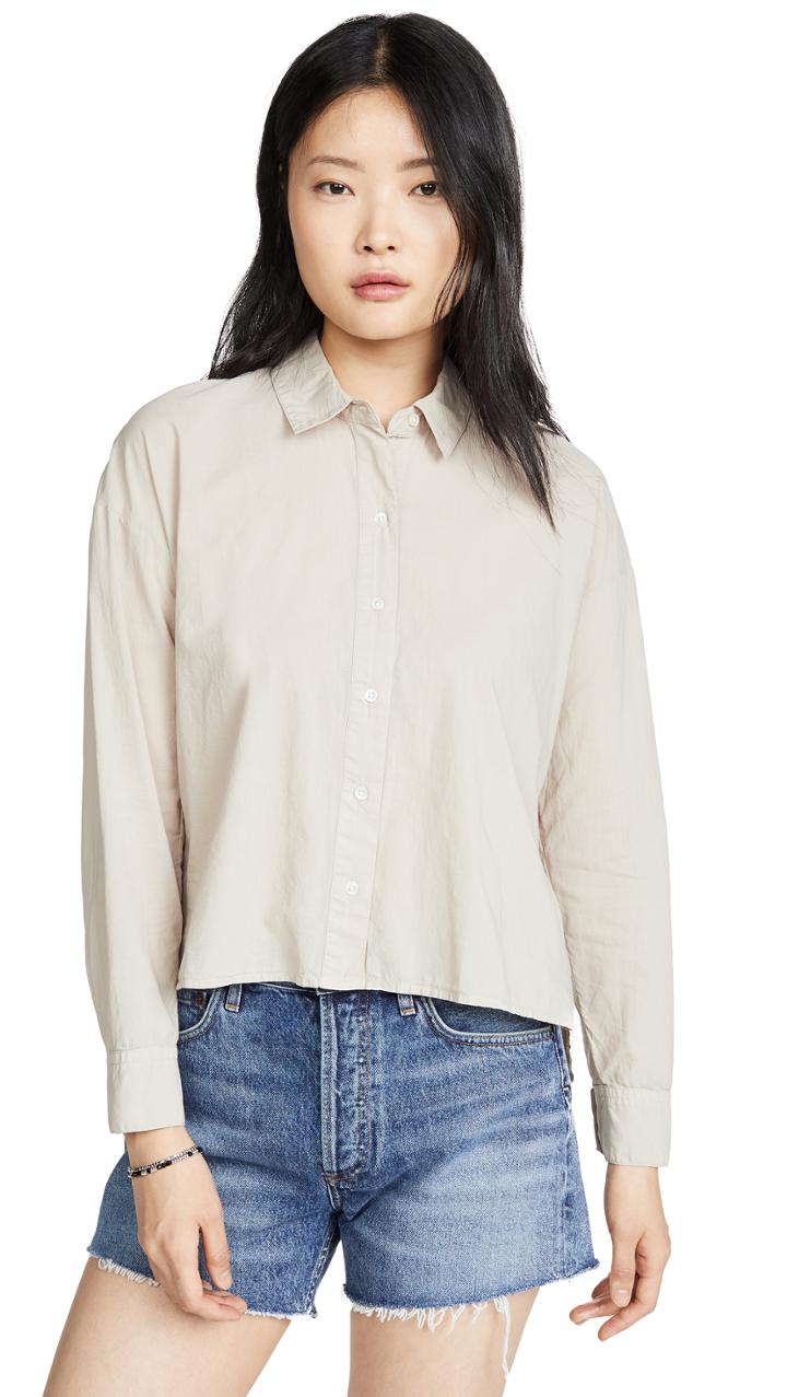 James Perse Cotton Lawn Boxy Shirt