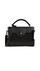 Manu Atelier Micro Bold Top Handle Bag With Leather Strap