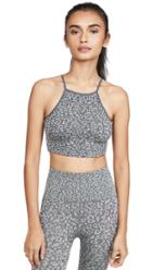 Free People Fp Movement High Neck Leopard Bra