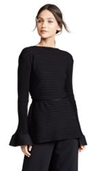 Esteban Cortazar Tie Back Peplum Sweater