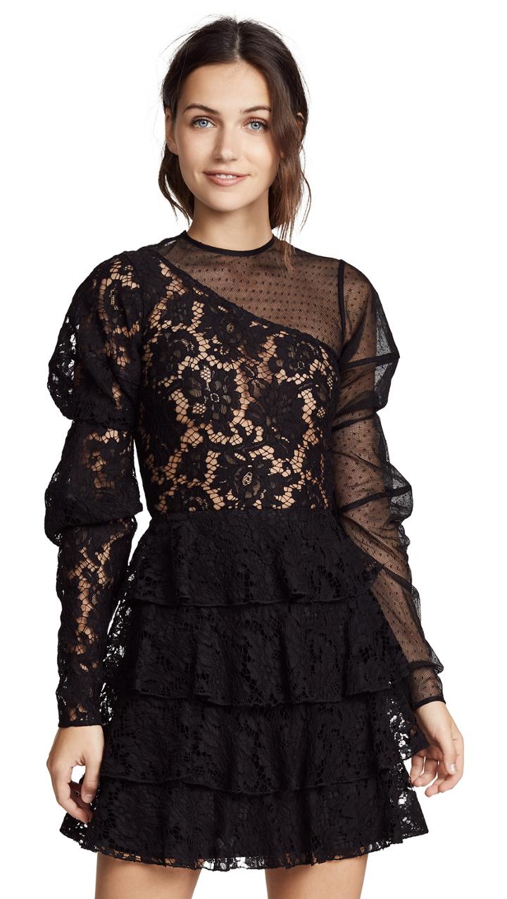Ewa Herzog Lace Mesh Combo Dress