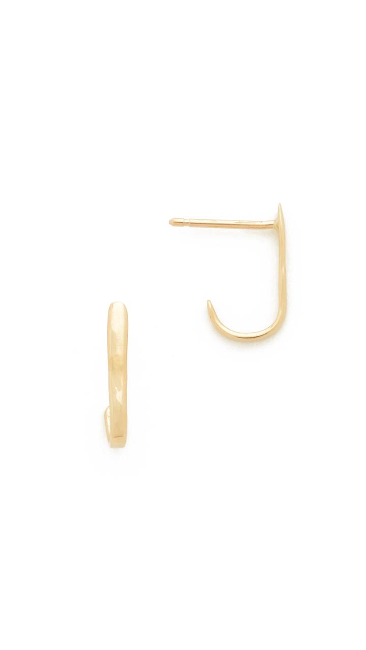 Blanca Monros Gomez 14k Gold Curved Bar Stud Earrings