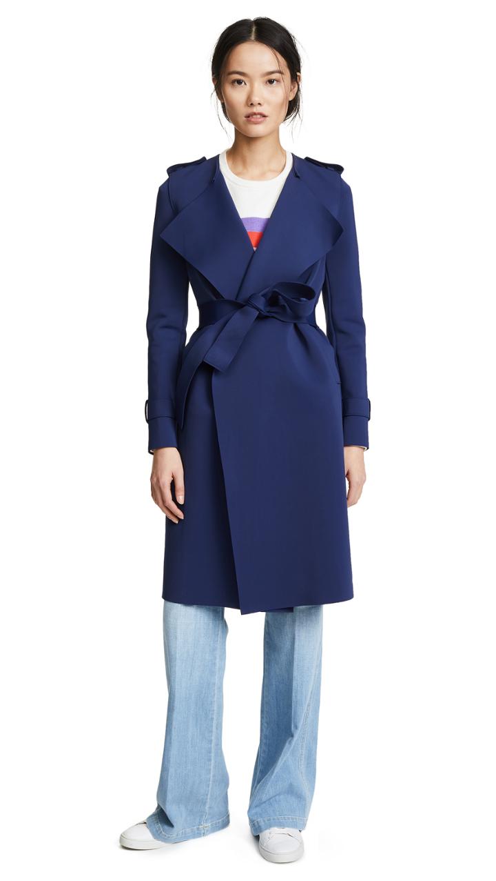 Harris Wharf London Round Neck Trench Coat