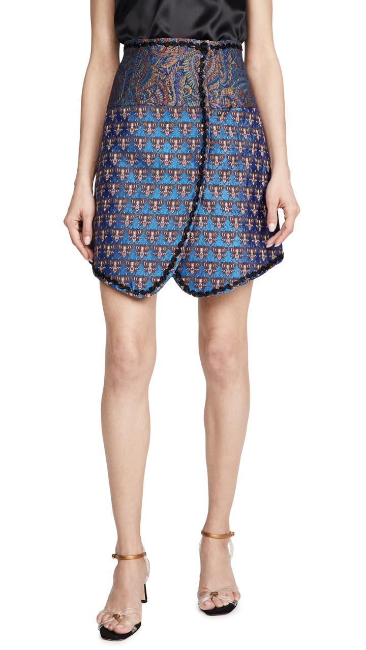 Costarellos Wrap Paneled Skirt
