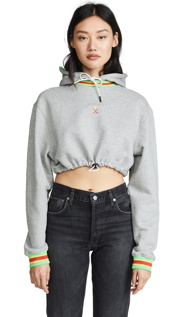 Opening Ceremony Ringer Cropped Hoodie