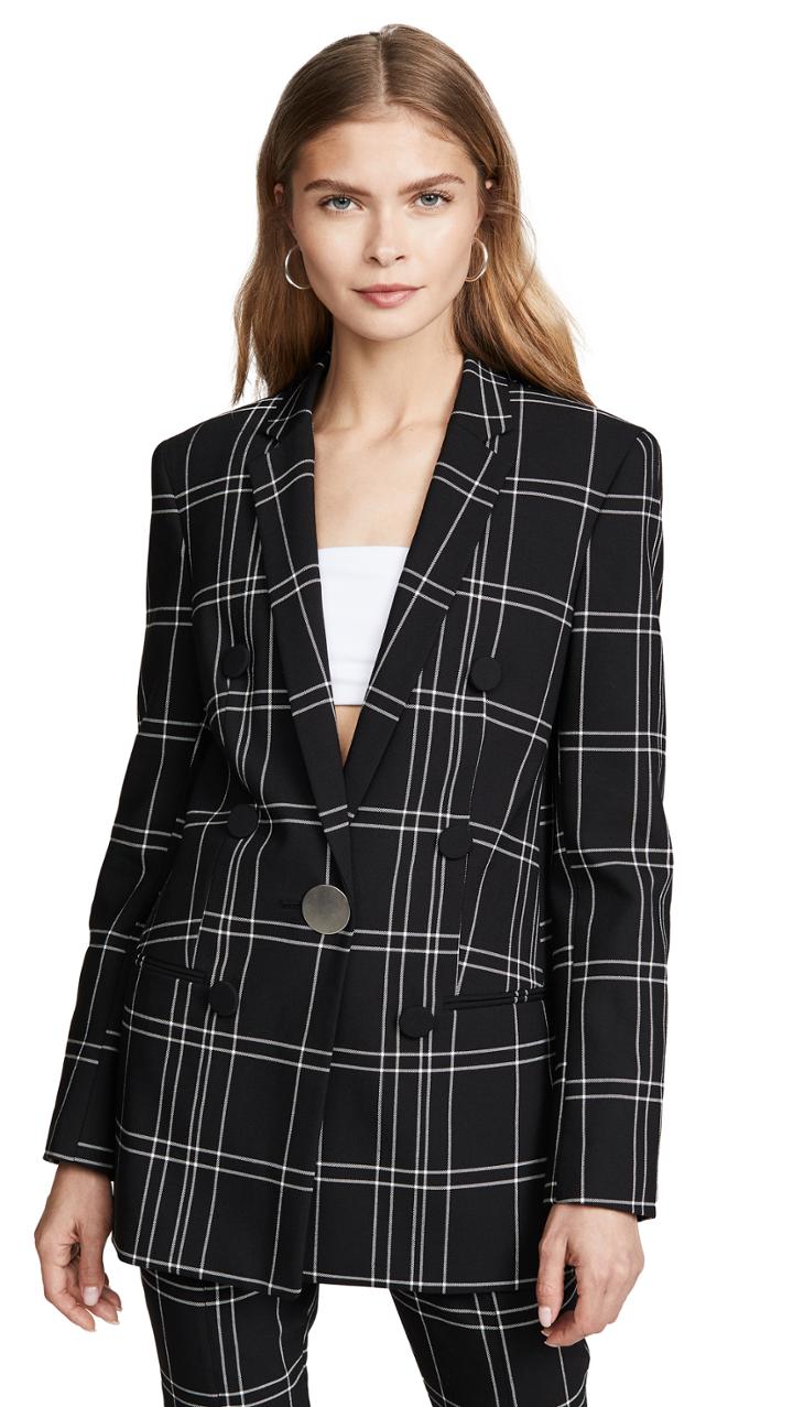 Alexander Wang Peaked Lapel Jacket With Leather Trim