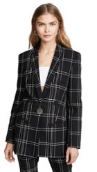Alexander Wang Peaked Lapel Jacket With Leather Trim
