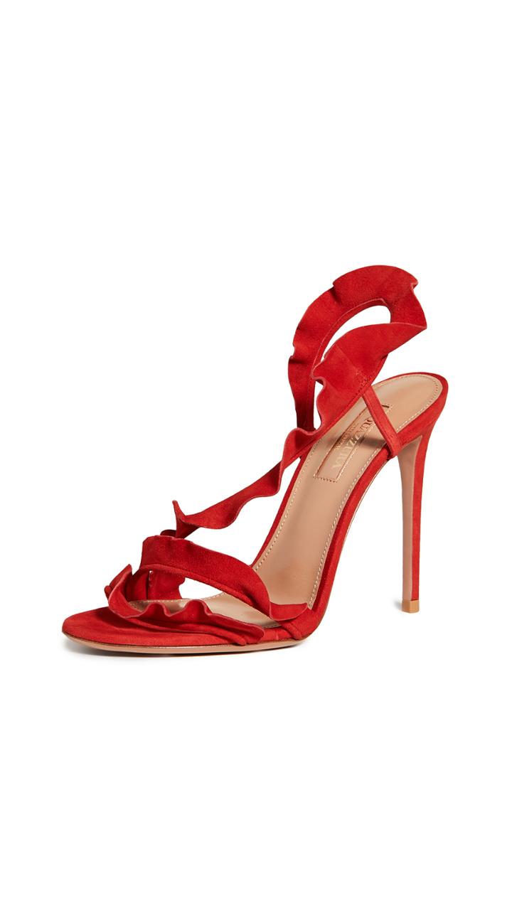 Aquazzura Ruffle Sandal 105