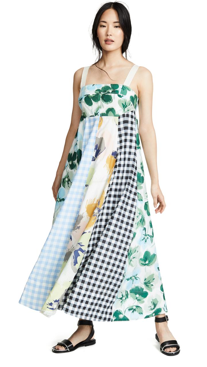 Lee Mathews Bridget Mixed Print Apron Dress