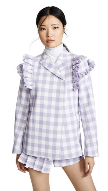 Shushu Tong Shoulder Ruffle Blazer