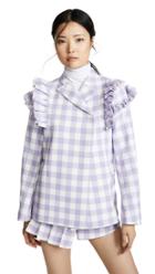Shushu Tong Shoulder Ruffle Blazer