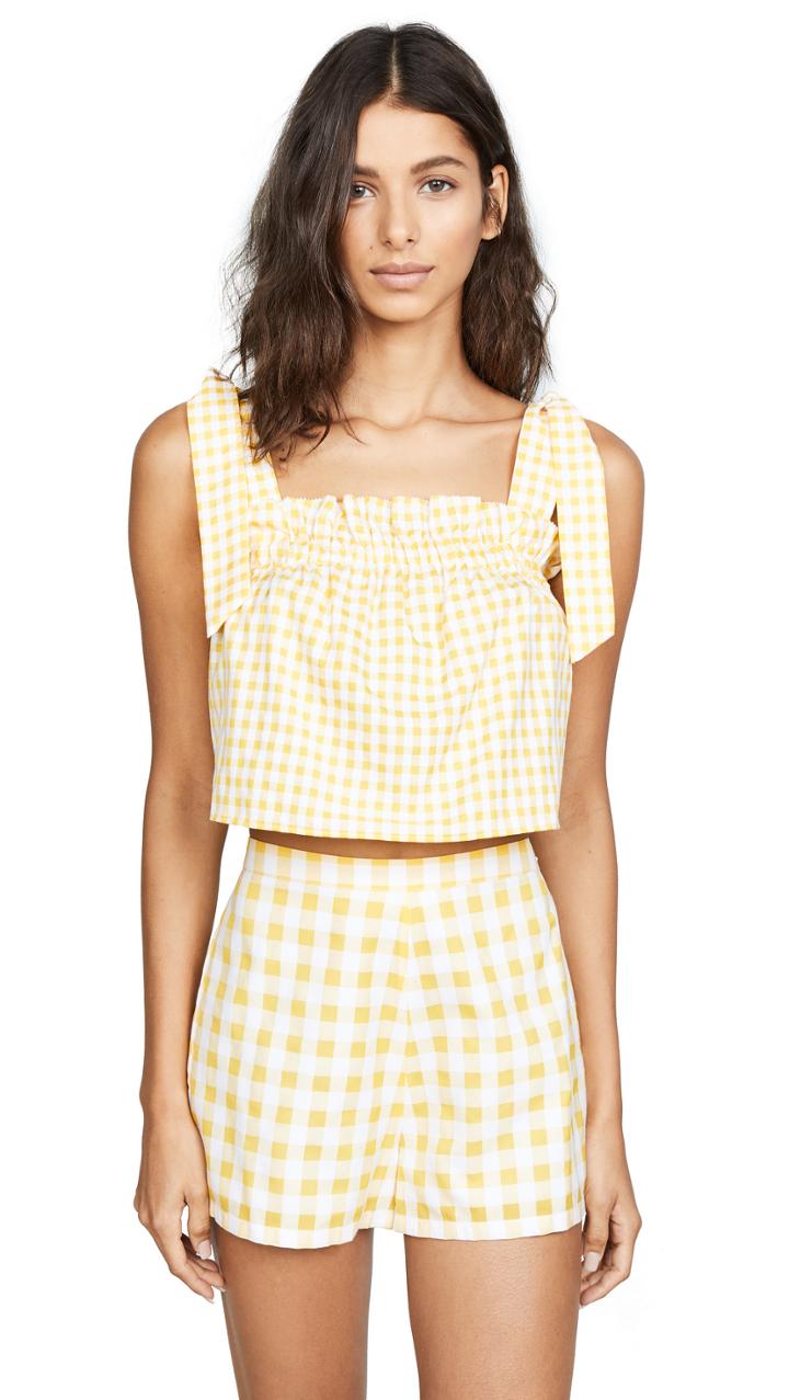 Kos Resort Printed Tie Top