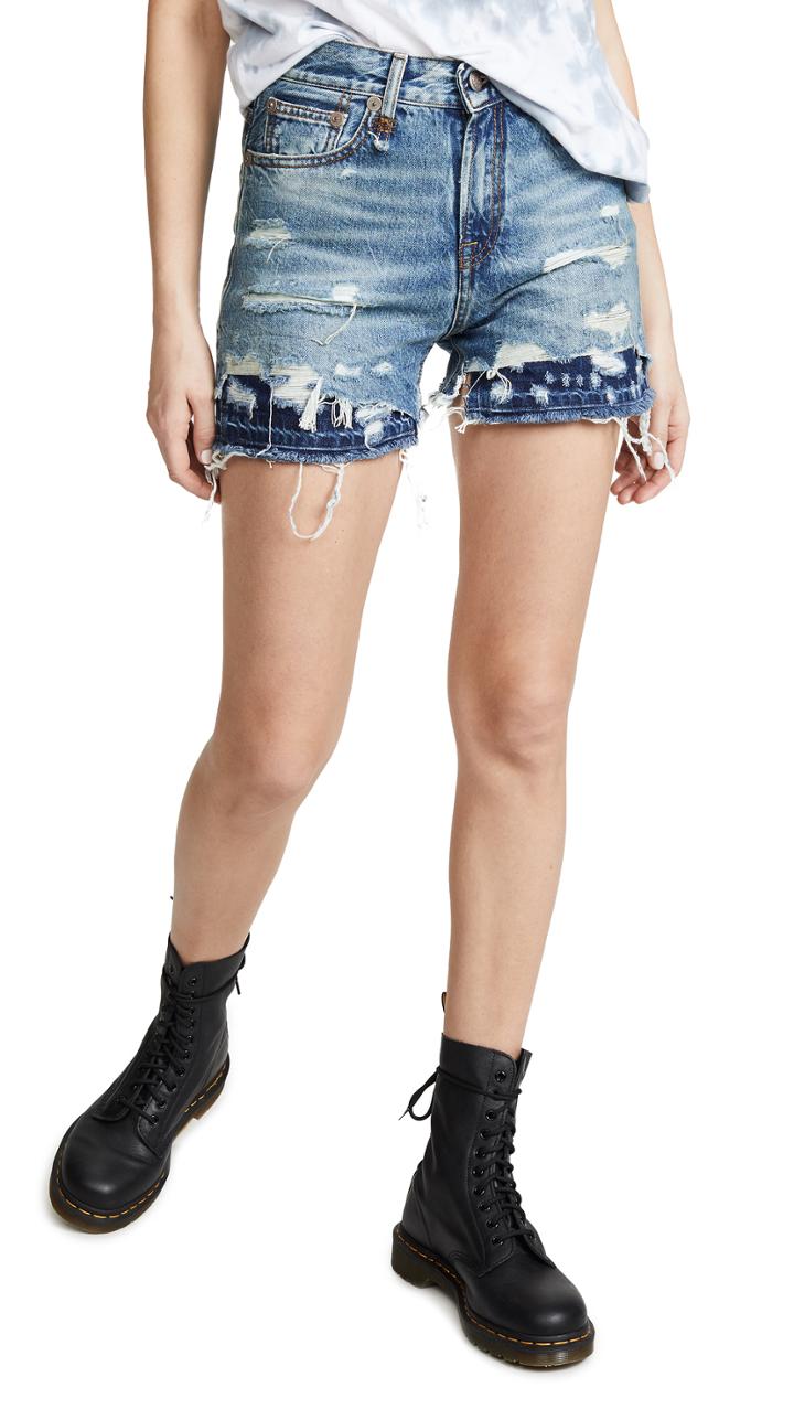 R13 Double Hem Slouch Shorts