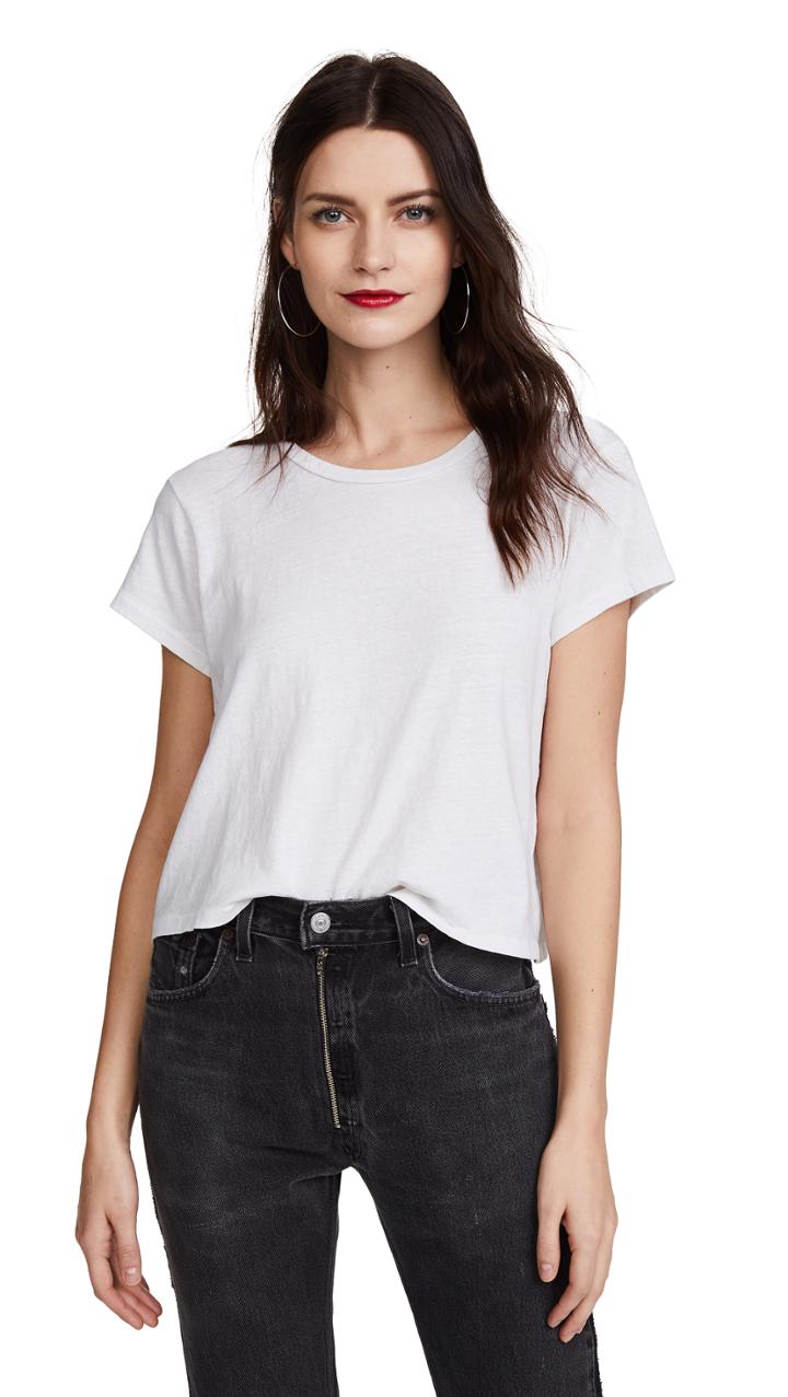 Re Done X Hanes 1950s Boxy Crop Tee