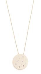 Ef Collection 14k Sapphire Speckled Disc Necklace