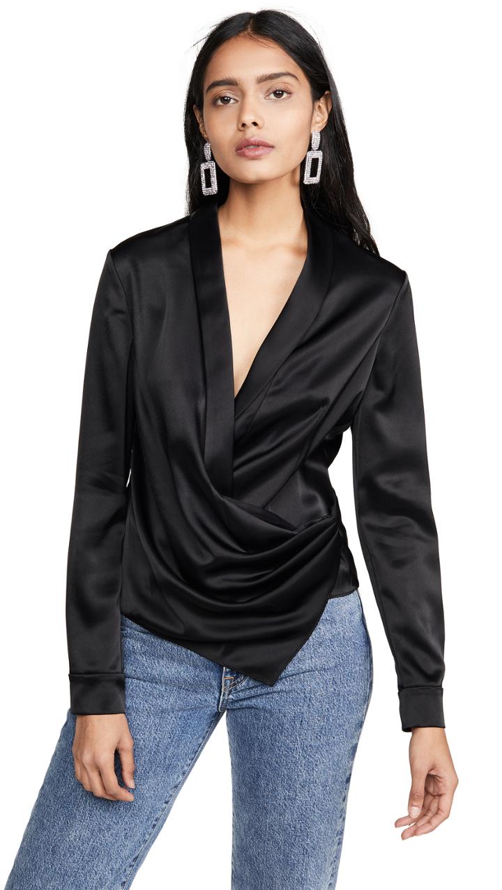 Alice Olivia Aurora Mock Wrap Top
