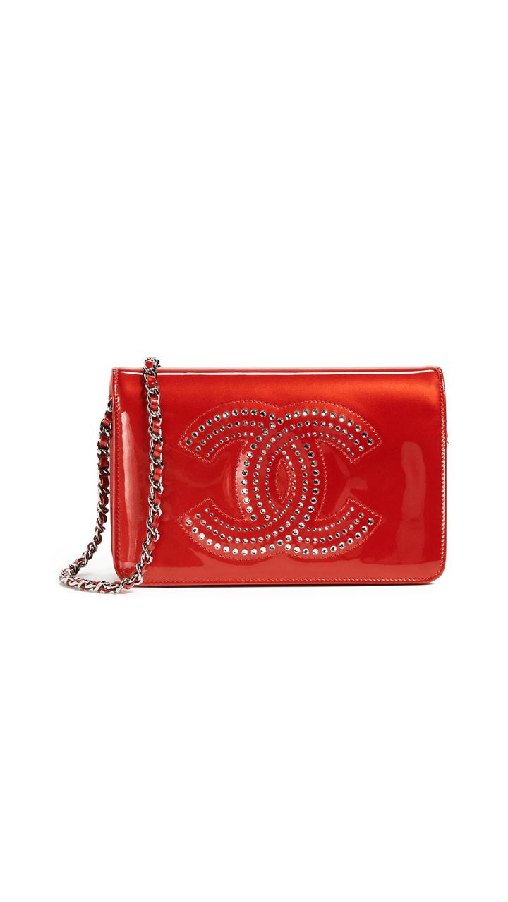 What Goes Around Comes Around Chanel Patent Wallet On Chain