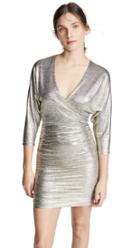 Alice Olivia Pace Bat Wing Sleeve Drapey Dress