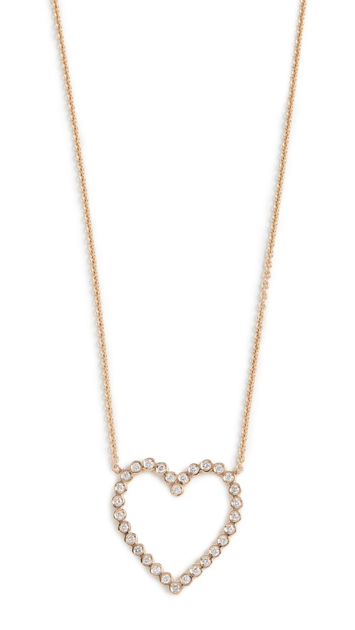Zoe Chicco 14k Gold Open Heart Necklace