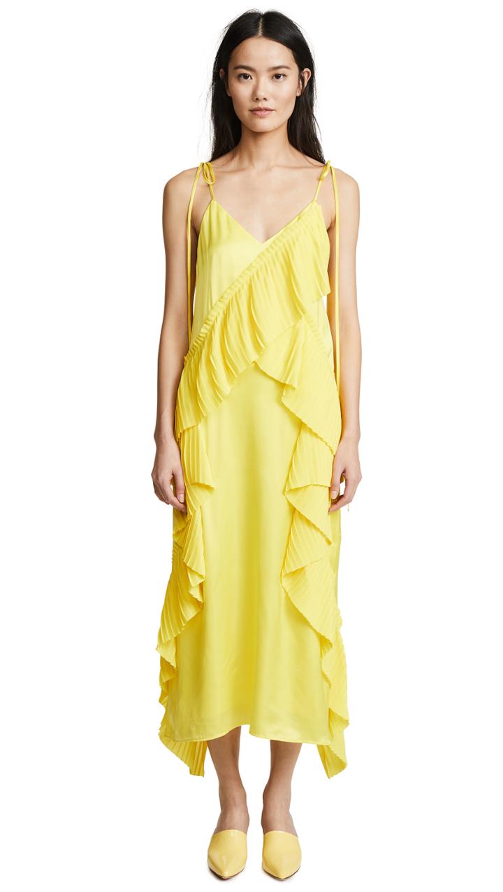 Kenzo Ruffled Slip Midi Dress