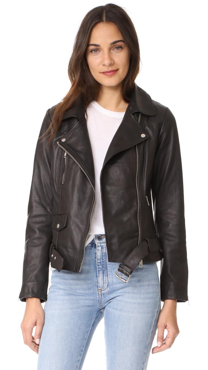 Scotch Soda Maison Scotch Basic Leather Biker Jacket