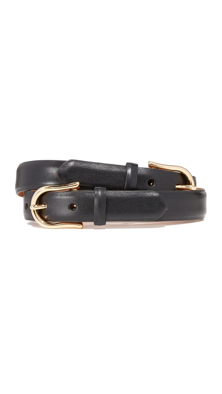 W Kleinberg Double Buckle Leather Belt