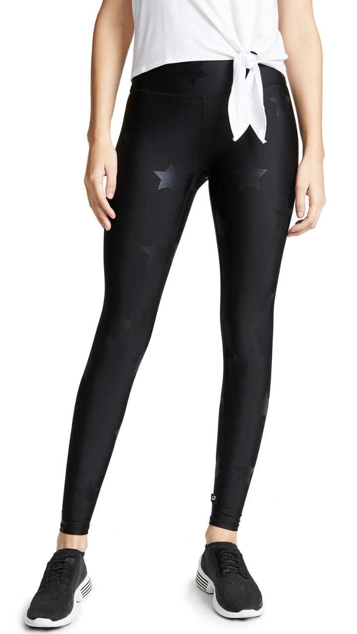 Terez Star Foil Printed Tall Band Leggings