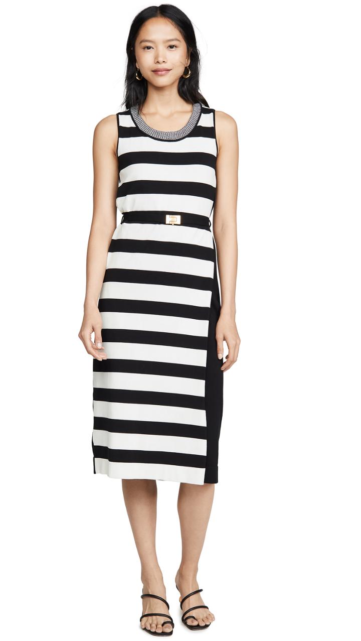 Tory Burch Pieced Stripe Tank Dress